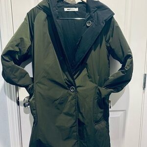 OOF Wear Olive and Black Trench Coat Reversible NWOT